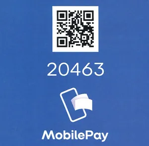 MobilePay QR-kode med betalingsnummer og logo. 20463
