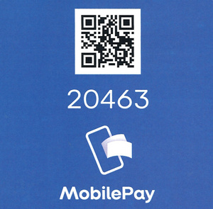 MobilePay QR-kode med betalingsnummer og logo. 20463