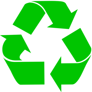 Das universelle Recyclingsymbol mit drei grünen Pfeilen.