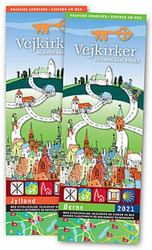 To danske kort over vejkirker for cyklister og vandrere.