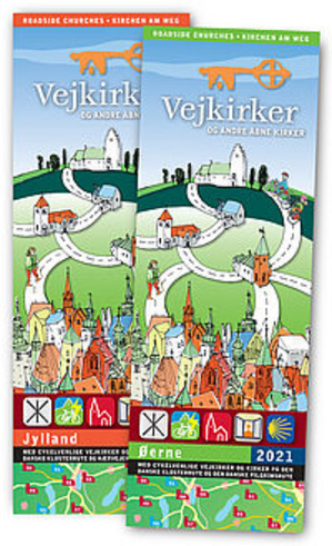 To danske kort over vejkirker for cyklister og vandrere.