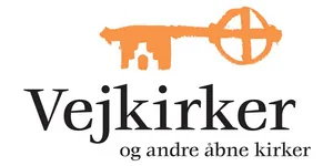 Logo med en nøgle og teksten "Vejkirker og andre åbne kirker."